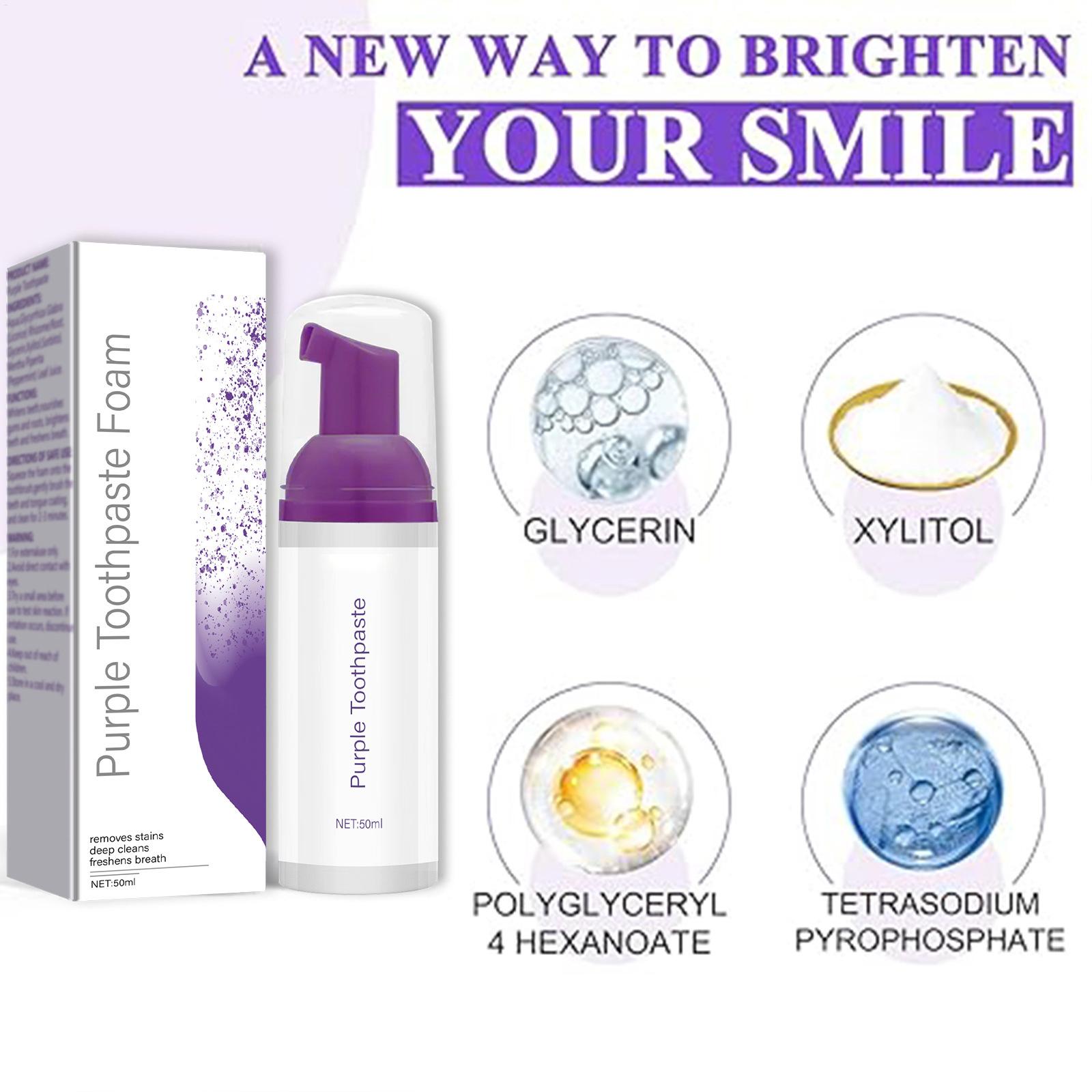 50ml Fioletowa Wybielająca Pas – Teeth Whitening Foam Toothpaste recenzja i cena