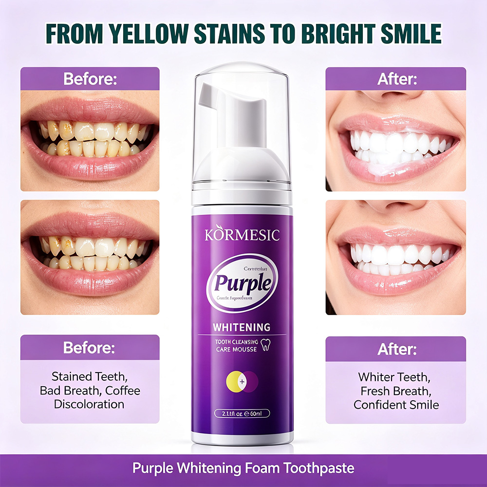 Fioletowa pianka do wybielania – Teeth Whitening Foam Toothpaste recenzja i cena